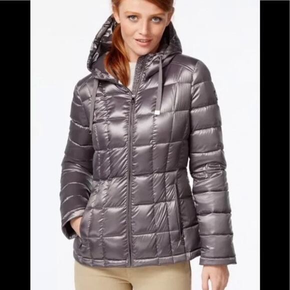 Calvin Klein Packable Lightweight Premium Down Metallic Taupe Jacket XL - Picture 1 of 11